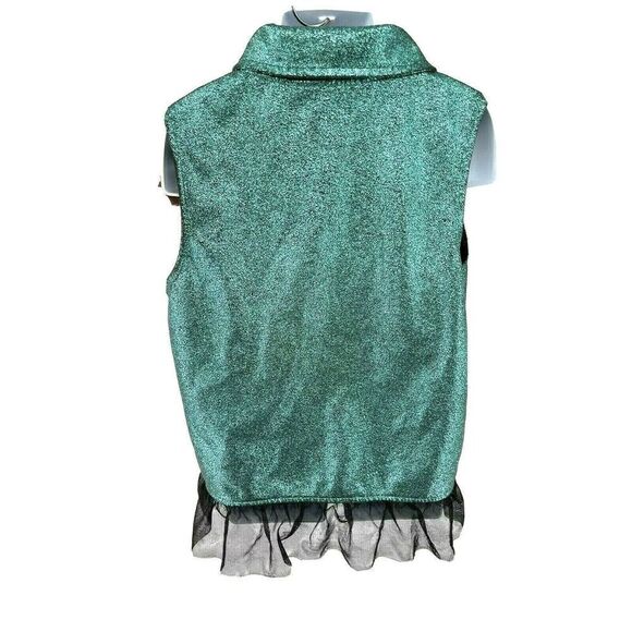 Disney Girls Descendents 2 Una Sparkly Vest Teal Black Ruffle Moto - Picture 3 of 11